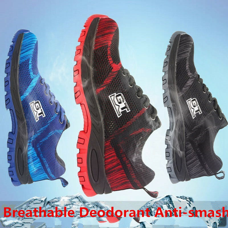 Men's Safety Shoes Work Shoes Steel Toe Non-Slip Breathable Running Shoes Mesh Anti-slip shoes Sneakers