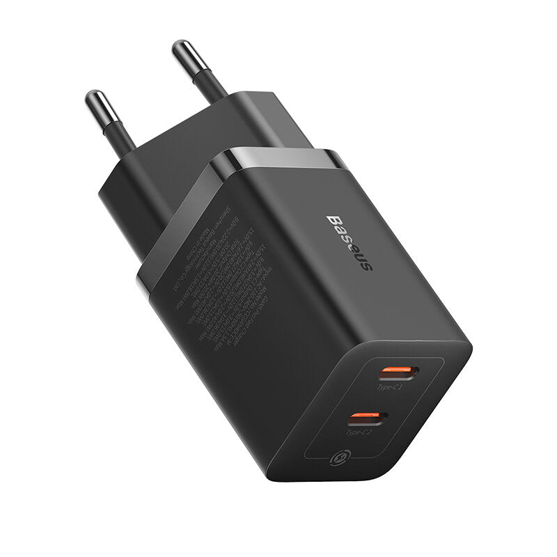 GaN5 Pro 40W Dual USB-C Fast Charger, EU Plug for iPhone, Hui, Xiaomi, Samsung