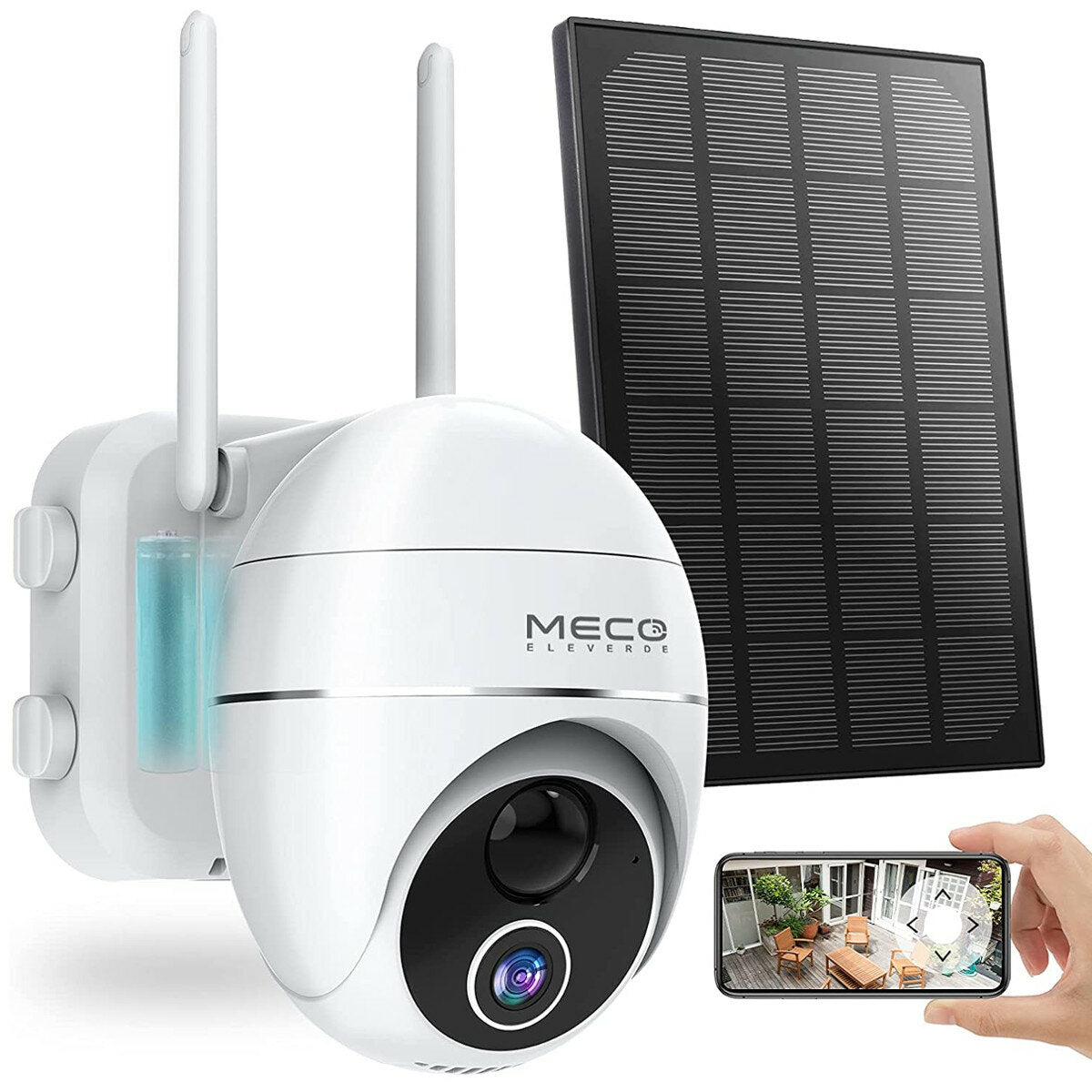 Wireless HD 1080P WIFI IP Camera Outdoor Waterproof PIR PTZ Smart Home Battery Security Camera +Solar Panel
