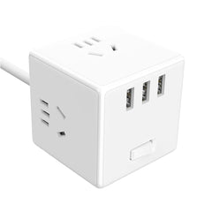 Portable Magic Cube Converter Socket 3pcs USB Chargers Adaptor Travel 6 Ports Socket Power Strips Trip Socket Plug