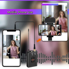 Professional UHF Wireless Frquency Lavalier Microphone for Audio Vlog Recording Intervierw Teaching