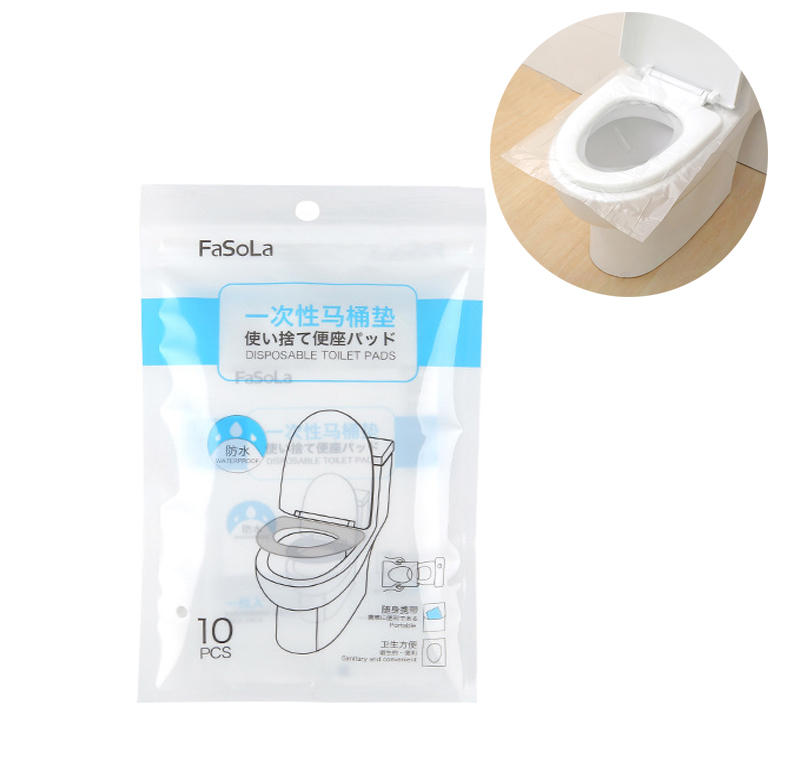 10 Pcs Disposable Toilet Seat Cover Maternal PE Membrane Transparent Travel Toilet Pad Paper