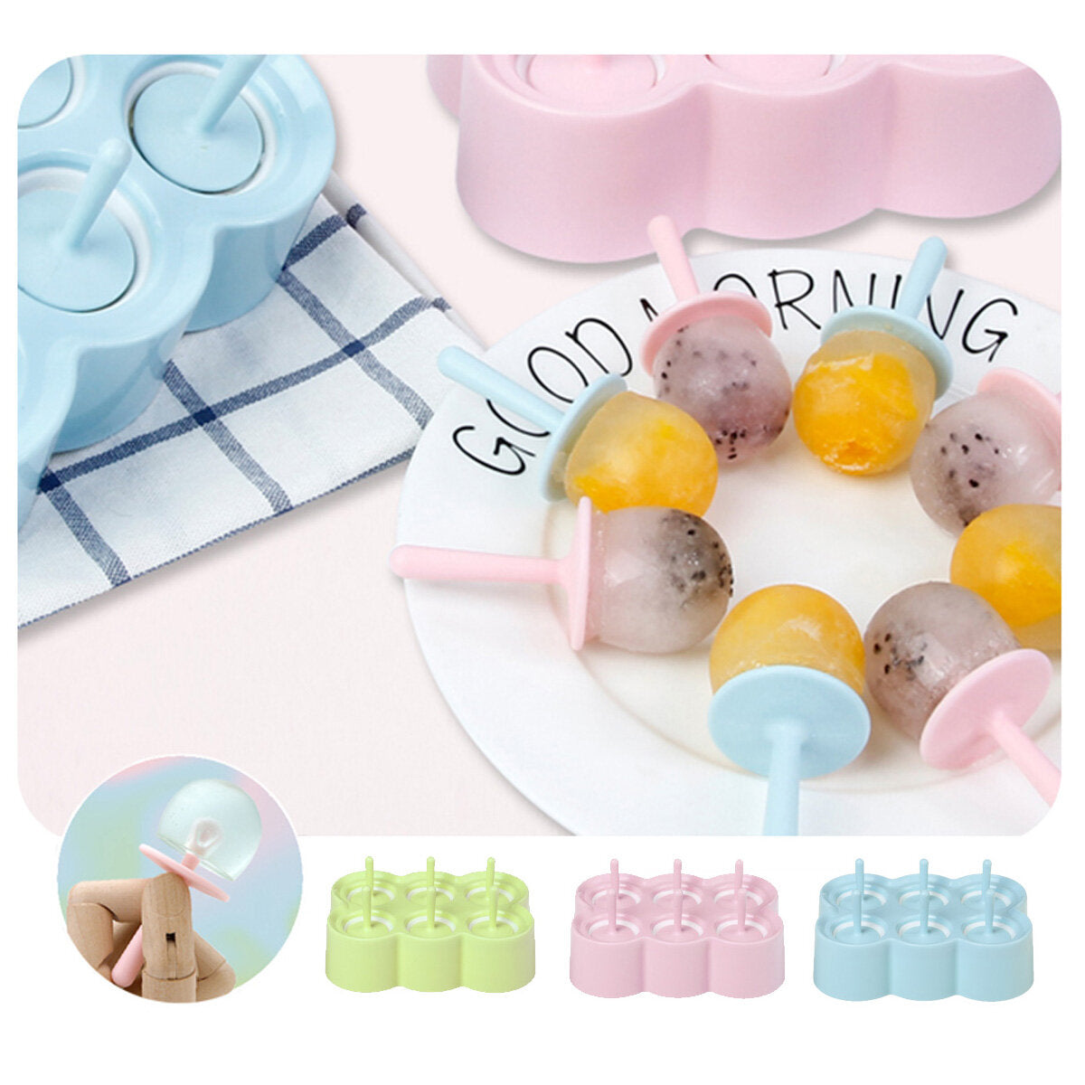 Portable Food Grade Ice Cream Mold Popsicle Mould Ball Maker Baby DIY Food Supplement Tools for Fruit Shake Accessories