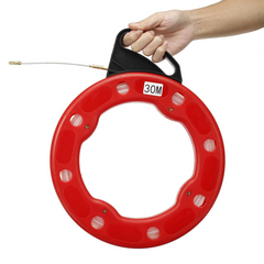 3mm x 30M Fiberglass Wire Cable Fish Snake Tape Puller Duct Conduit Rodder Reel