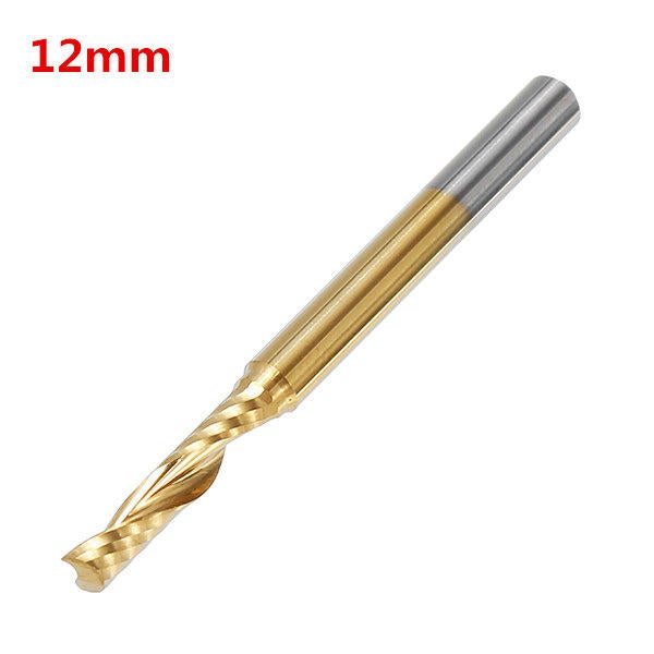 3.175mm Shank 12/15/17/22mm Single Flute End Mill Cutter Titanium Coated Spiral Drill Bit