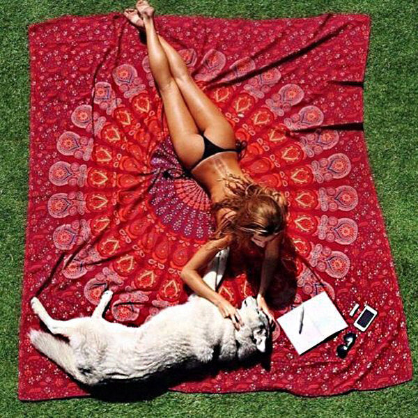 150x210cm Bohemian Style Polyester fiber Beach Towel Shawl Mandala Rectangle Bed Sheet Tapestry