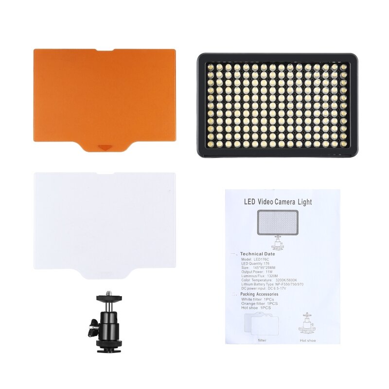 LEDs 12W 3300-5600K Dimmable Studio Light Video & Photo Light