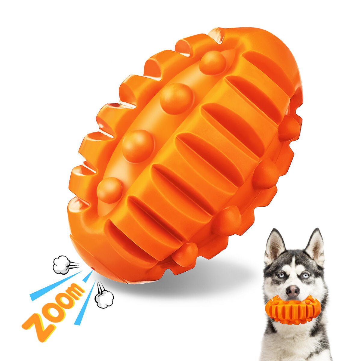 5"x 3" Large Interactive Dog Ball Toys, Real Beef Flavor, Squeaky Chew Toy for Medium Large Sized Dogs, Dishwasher Safe