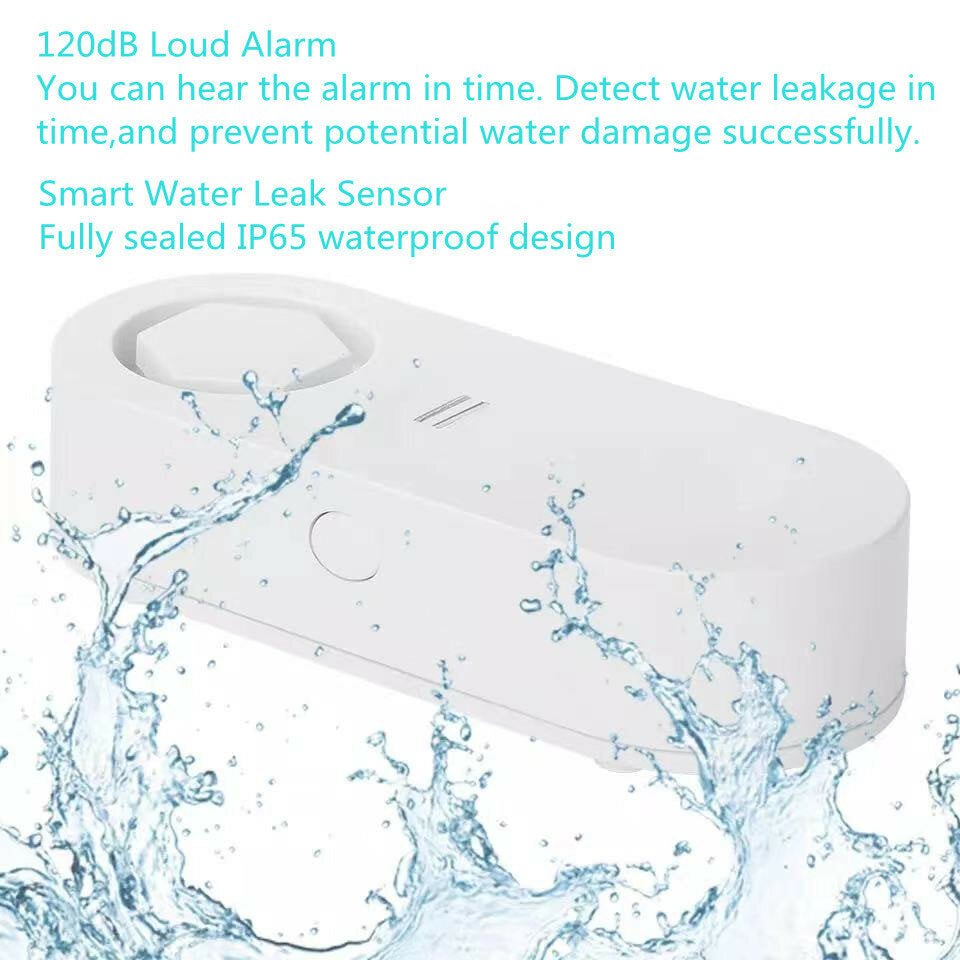 433MHz 120dB Wireless WIFI Waterproof Water Leak Flooding Sensor Alarm with Buzzer