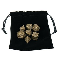 7pcs Embossed Heavy Metal Polyhedral Dices RPG Multisided Dices Set With Bag