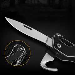 10 IN 1 55mm Steel Outdoor Survival Multi-functional Tools Screwdriver Bottle Opener Folding Knife