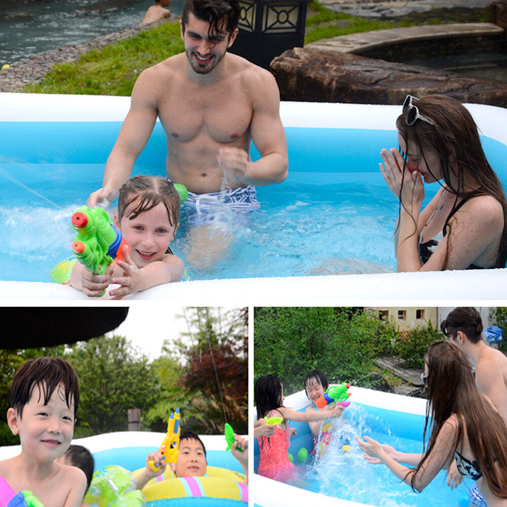 110/128/155cm Inflatable Swimming Pool Camping Garden Family Kids Paddling Pool