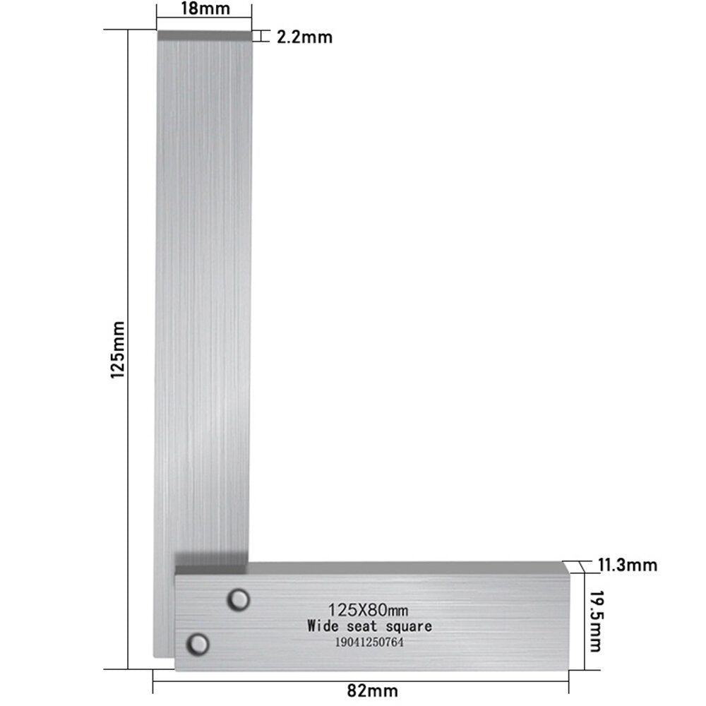 Square 90-degree square L-shaped ruler With ground seat hardened steel angle ruler