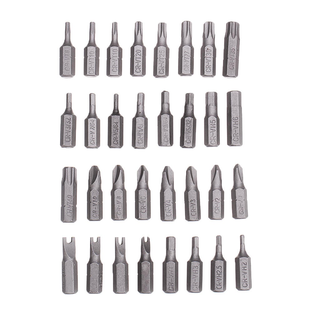 33pcs Magnetic Screwdriver Bit Set Torx Star Spanner Tri Wing Electric Screwdriver Bits with Holder