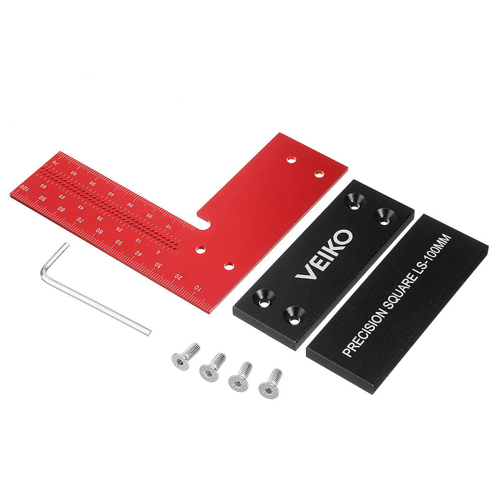 100mm/4Inch Aluminum Alloy Woodworking Ruler Precision Square Guaranteed T Speed Measurements Ruler for Measuring