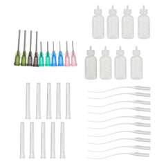 28Pcs/Set Dispensing Needle Kits Blunt Tip Syringe Glue Dropper Plastic Liquid Squeeze Bottle for Refilling and Measuring Liquids Industrial Glue Applicator