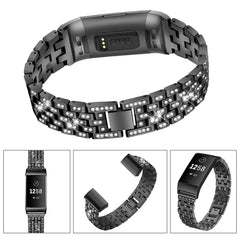 Diamonds Elegant Design Watch Band Full Steel Watch Strap for Fitbit Charge 3