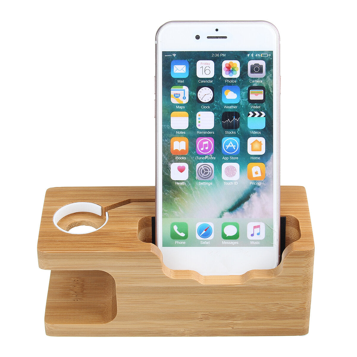 Bamboo Multi Function Charger Dock for Apple Phone Watch