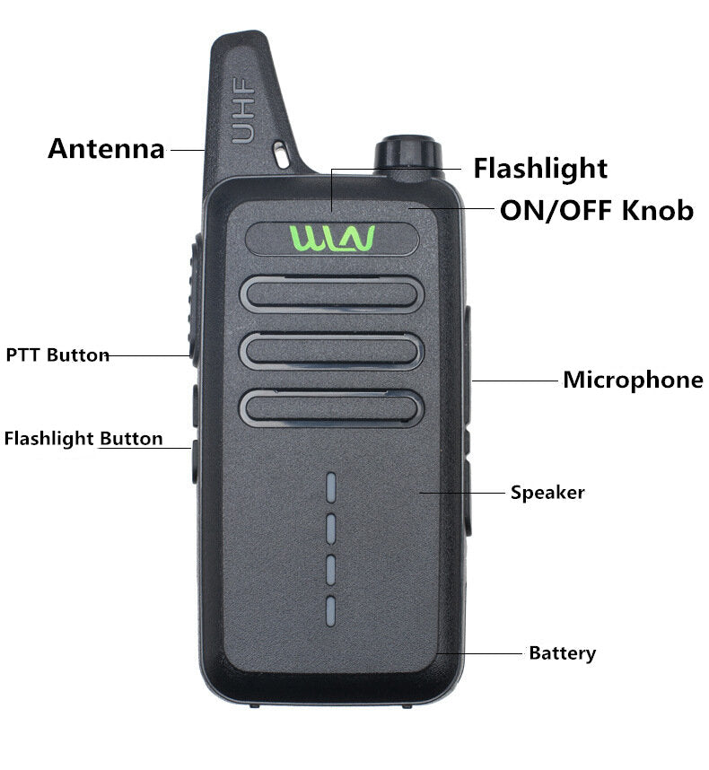 Mini WLN KD-C1E Walkie Talkie 2W 16 CH 400-470MHz UHF Handheld Two Way Radio Toy Comunicador Walkie-talkie