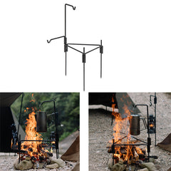 Burning Fire Rack Portable Picnic Firewood Rack Triangle Stable Outdoor Camping Barbecue
