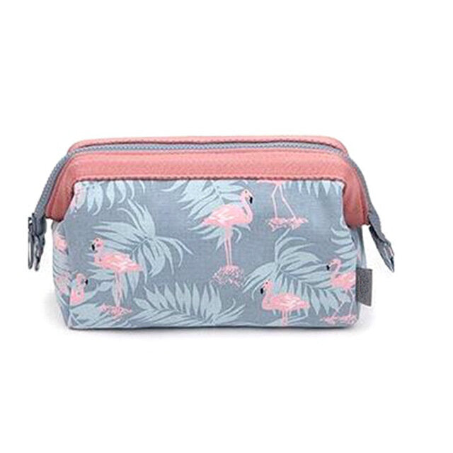 Women Portable Cute Multi-function Beauty Flamingo Cosmetic Bag