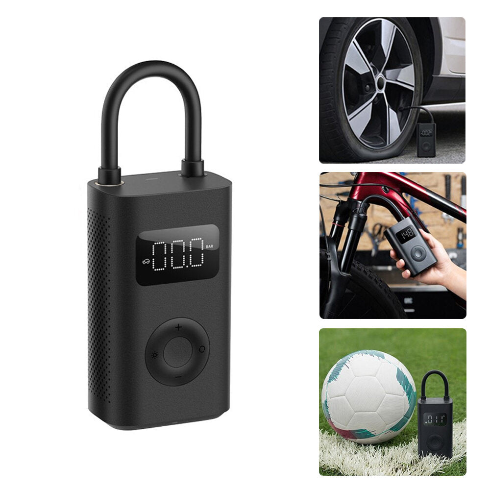 150PSI Electric Tire Air Pump Inflator Digital Pressure Monitoring Sensor with LED Light 5 Modes for Car Football