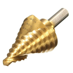 1/4 Inch to 1-3/8 Titanium Coated Step Drill Bit 9mm Round Shank