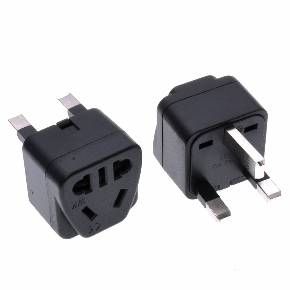 UK/Singapore/Malaysia/Hongkong Power Plug, US/AU/China 2pin 3pin Socket to UK 3pin Plug Converter Travel Adapter 13A250V