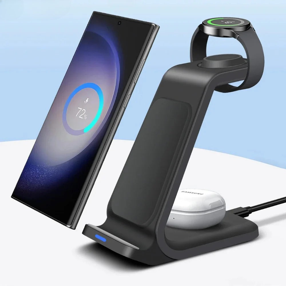 3 in 1 Wireless Fast Charger Dock for Samsung S23 S22, Galaxy Watch, Buds