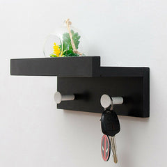 Mrosaa In-line Partition Wall-mounted Solid Wood Hook Rack Wall Shelf Rack Storage Holder