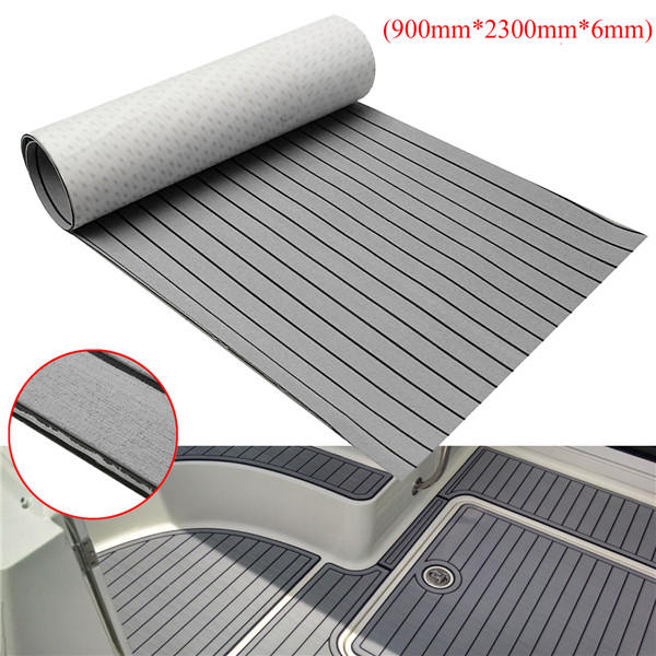 900x2300x6mm EVA Foam Grey&Black Marine Flooring Faux Teak Boat Decking Sheet