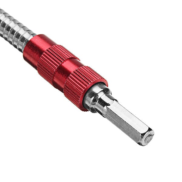 10pcs 200mm Red Metal Flexible Extension Drill Shaft 1/4 Inch Hex Screwdriver Bit Holder