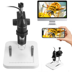 USB 3 in 1 Digital Microscope Endoscope HD 1080P Magnifier 1600X 8LEDCamera with Stand