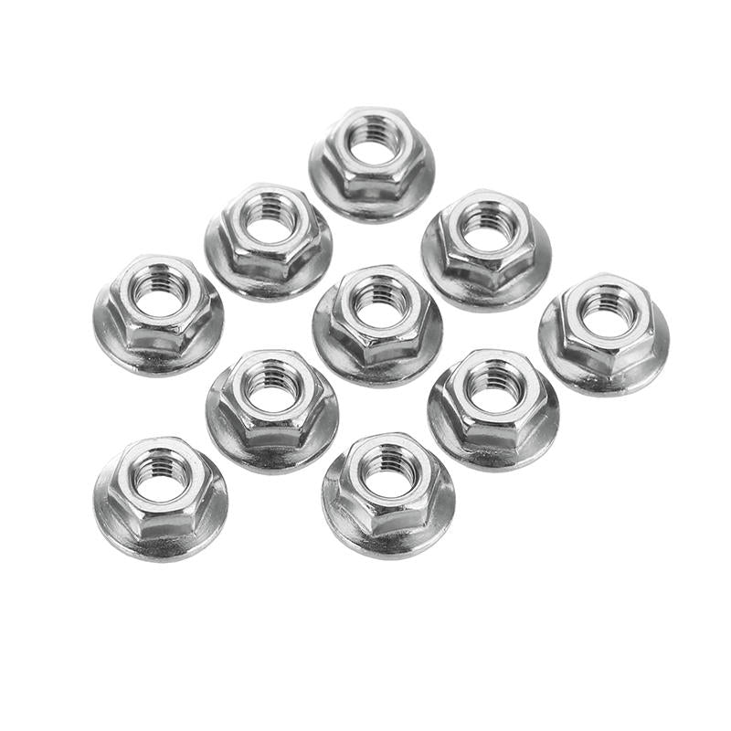 M4SN3 50Pcs M4 304 Stainless Steel Hex Serrated Flange Lock Nuts