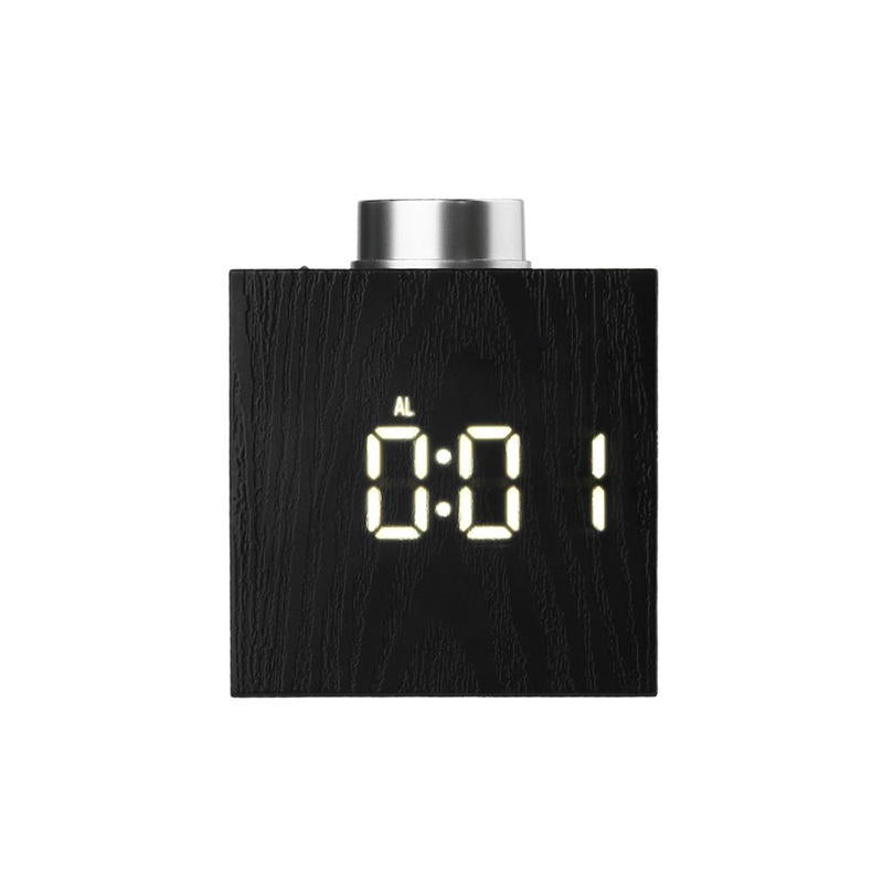 Wooden Grain LED Knob Digital Electronic Creative Thermometer Hygrometer USB Charging Temperature and Humidity Measure