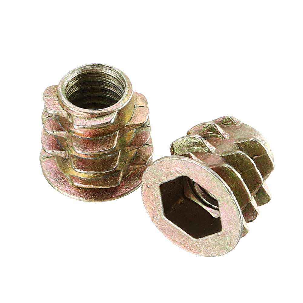 120Pcs Zinc Alloy Wood Furniture Hex Socket Drive Head Screw-in Threaded Insert Nut