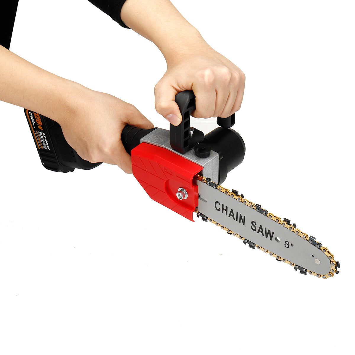 8 Inch 21V Portable Brushless Cordless Electric Chain Saw Handheld Pruning Shears Chainsaw