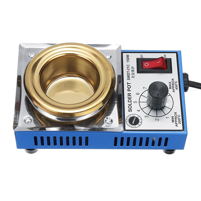 220V 150W Solder Pot Soldering Desoldering Bath Titanium Plate 50mm 200-450