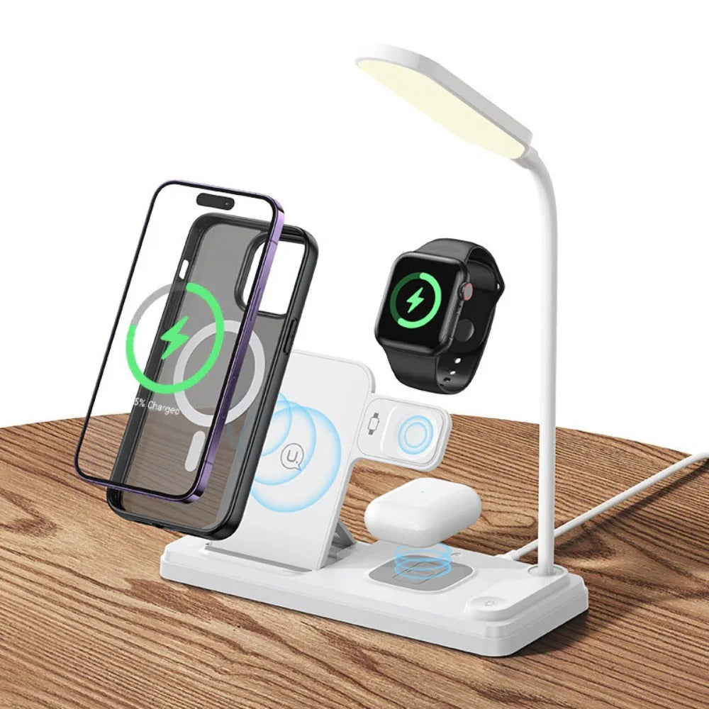 Fast Wireless Charger & Table Lamp for Qi-enabled Phones, iPhone, Samsung, Xiaomi, AirPods, Smart Watch