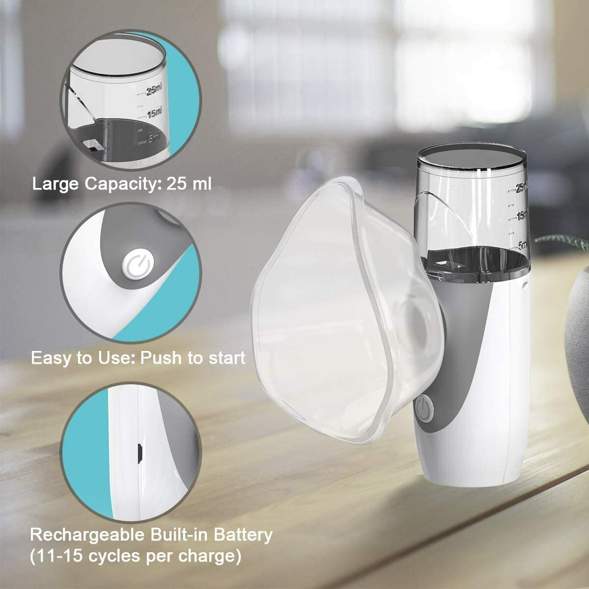 Mini Handheld Portable  USB Charging Inhale Nebulizer Ultrasonic Inalador Nebulizador For Children Adult