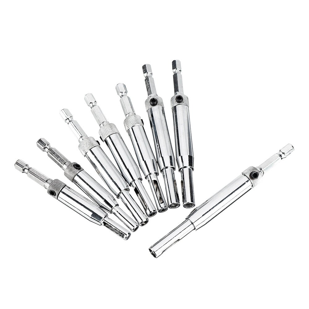 17Pcs Hinge Drill Hexagonal Shank Self-centering Drill Bit Set For Door and Window Derailment Holes