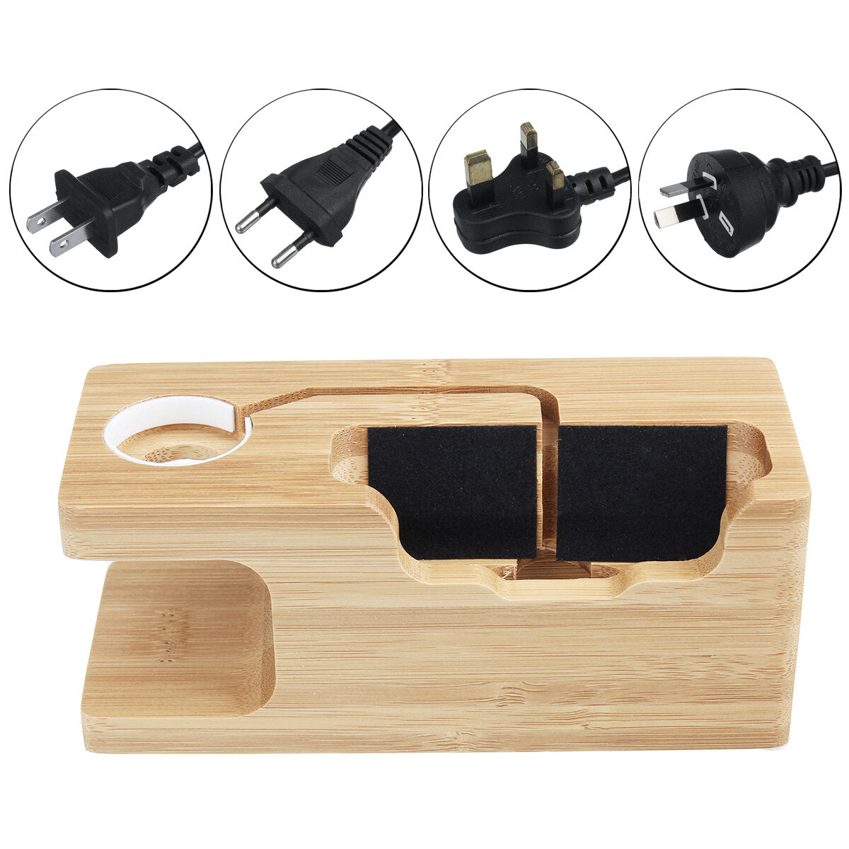 Bamboo Multi Function Charger Dock for Apple Phone Watch