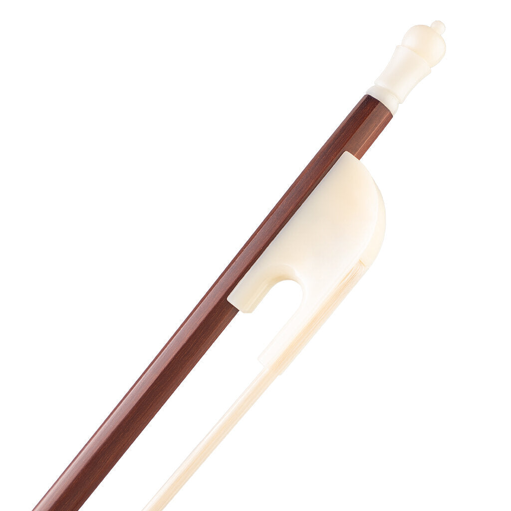 Baroque Style 4/4 Brazilwood Violin Bow W/Ivory Like Frog White Horsehair Light And Artful