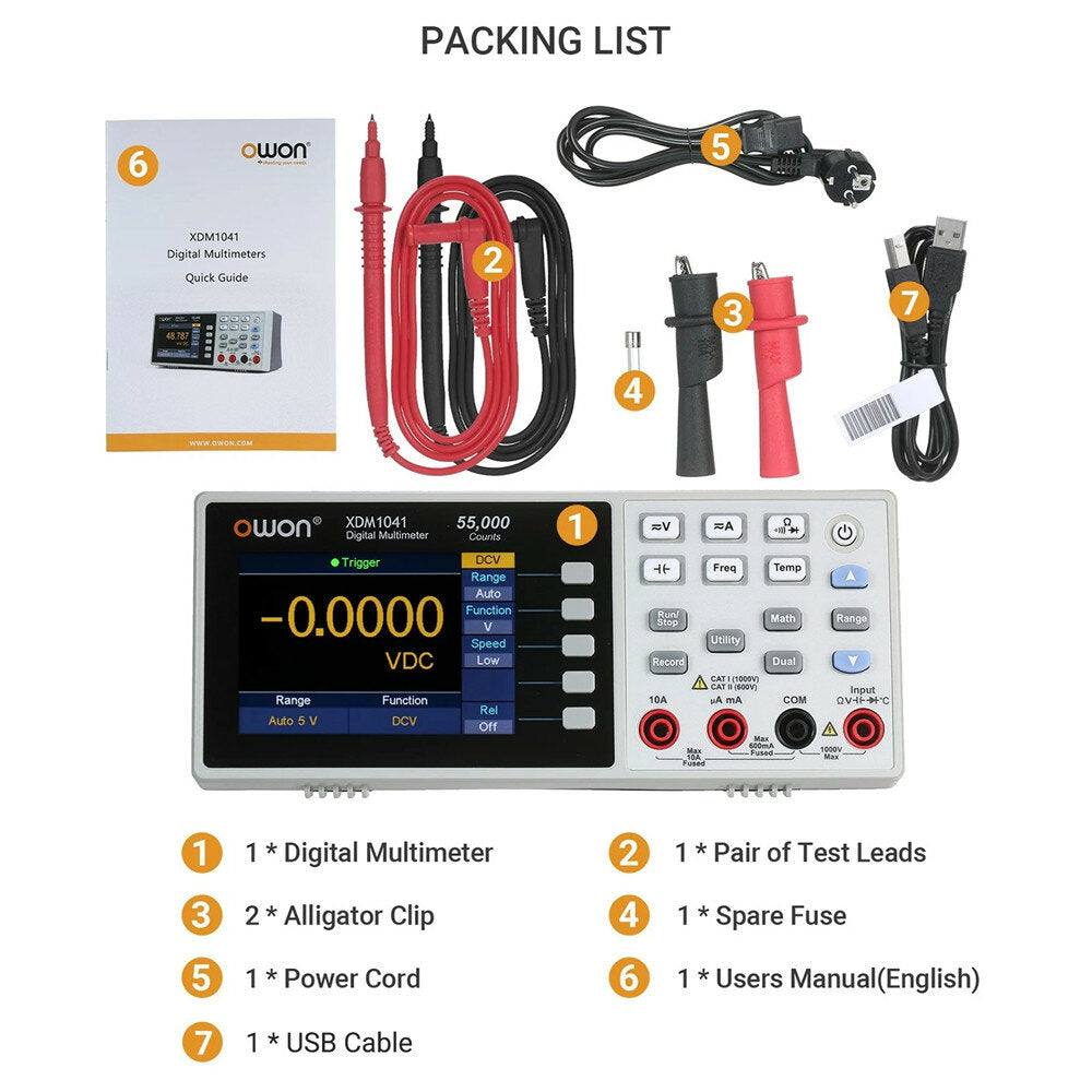 USB Digital Multimeter 55000 Counts High Accuracy Universal Desktop Multimeters Meter with 3.5-inch TFT LCD Screen