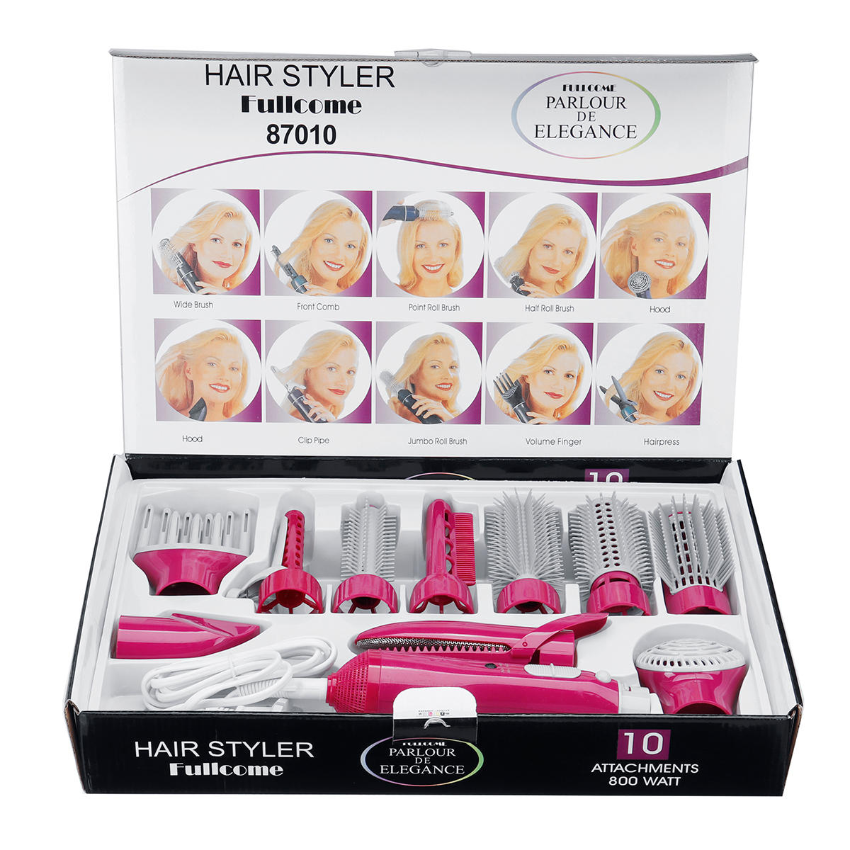 10 In 1 Multi Styler Straightener Curling Wand 1-Step Hair Dryer Comb Hot Air Dryer Brush