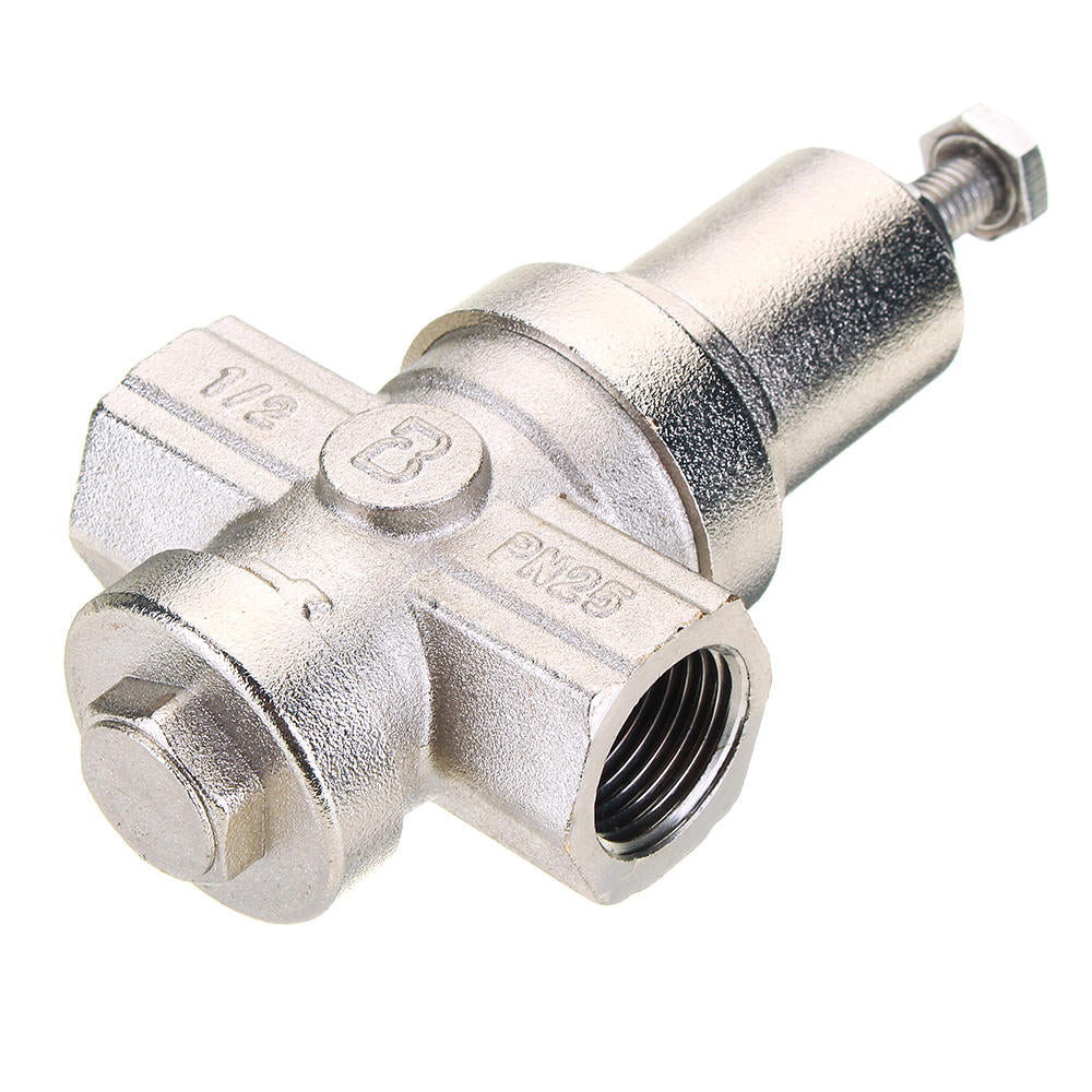 1/2" Brass High Precision Water Pressure Reducing Relief Valve Adjustable Nickel Plating DN15 PN25