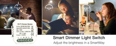 DIY Smart WiFi Light LED Dimmer Switch Smart Life/Tuya APP Remote Control 1/2/3 Way Switch Works With Alexa Echo Google Home