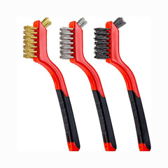 3pcs Wire Brush Set Stainless Steel Copper Wire with Curved Handle Grip Polishing Rust Cleaning Brush Wire Cleaning Tools