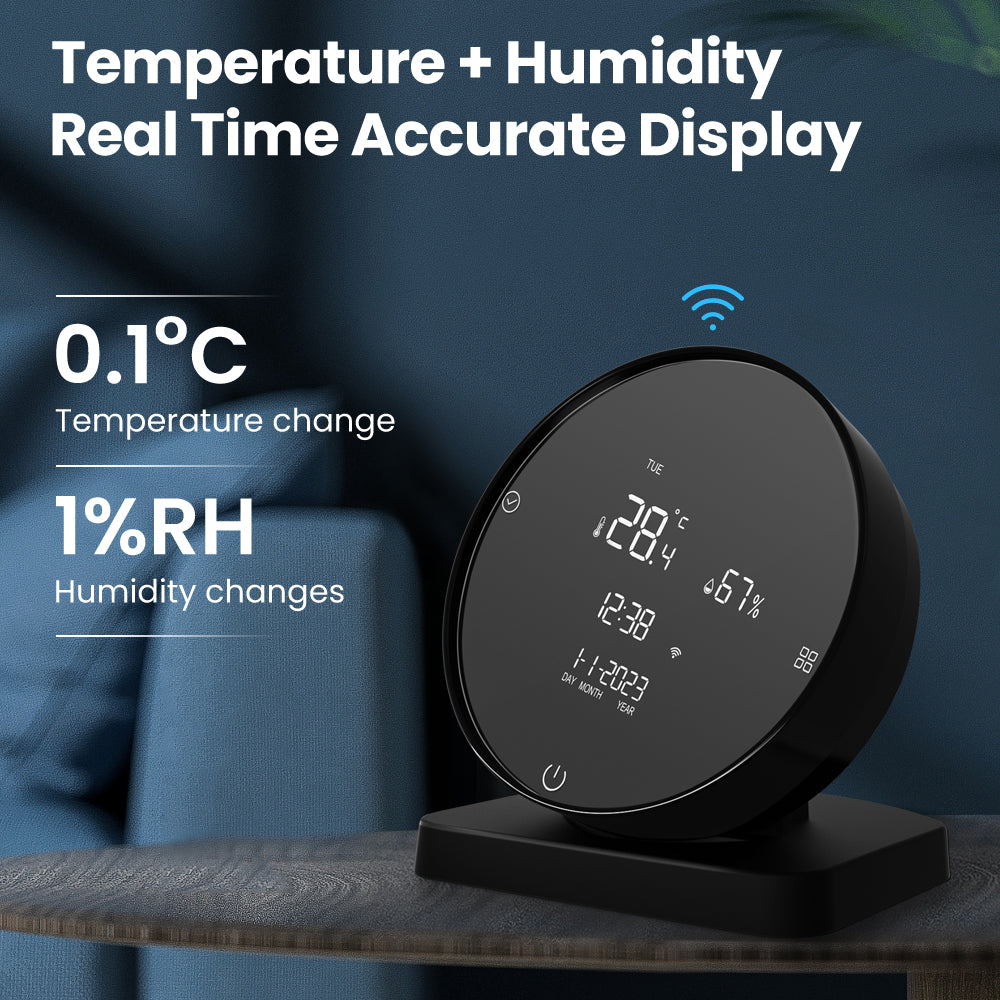 3-in-1 Tuya WiFi IR Remote Controller with Alarm Clock, Temperature & Humidity Sensor - Compatible with Alexa & Google Home