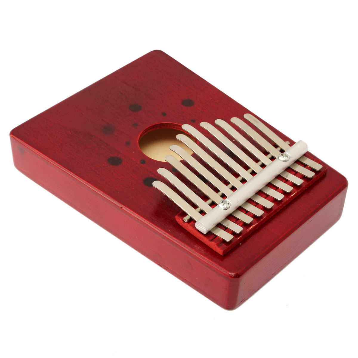 10 Tone Red/Natural Color Portable Wood Kalimba Thumb Piano Finger Percussion